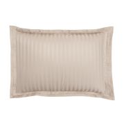 Taie d'oreiller Allure Discrétion satin de coton jacquard Grège 50x75