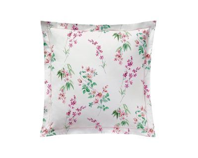 Taie d'oreiller Aura en percale de coton bio rose 65x65