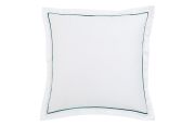 Taie d'oreiller Breteuil en satin de coton blanc/vert 65x65