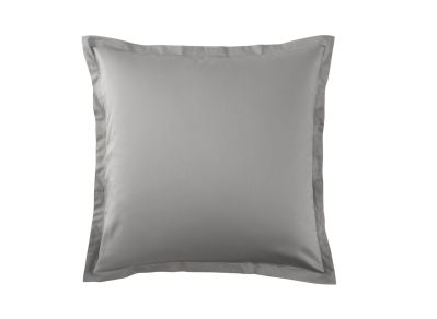 Taie d'oreiller Eclat en satin de coton argent 65x65