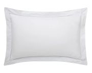 Taie d'oreiller Louvre en percale coloris blanc 50x75