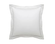 Taie d'oreiller Louvre en percale coloris blanc/sable 65x65