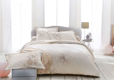 Taie d'oreiller Reflets nude percale 50x75