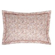 Taie d'oreiller Topaze en satin de coton terracotta 50x75