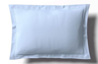 Taie d'oreiller Vexin percale uni Azur 50x75