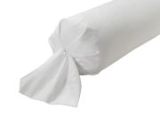 Taie de traversin Allure Discrétion satin de coton uni Blanc 43x210