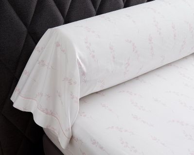 Taie de traversin Aura en percale de coton bio rose 43x210