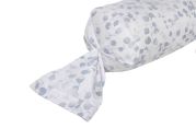 Taie de traversin Rosée en satin de coton bleu 43x210