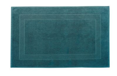 Tapis de bain Pétale en coton peigné uni eucalyptus 60x80