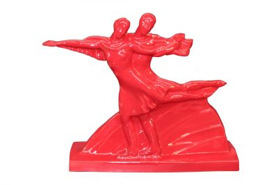 Figurine Méribel couple de patineur faïence