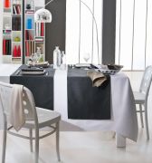 Chemin de table Spirale Blanc jacquard 45x150 - Tradilinge