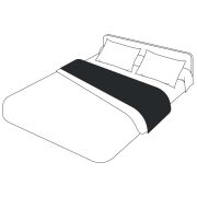 Drap de lit en coton uni coloris noir 180x290 - Tradilinge