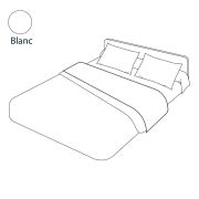 Drap de lit uni blanc satin de coton 240x310 - Tradilinge