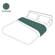 Drap de lit uni émeraude en percale 240x310 - Tradilinge