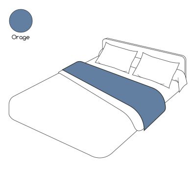 Drap de lit uni orage en coton 180x290 - Tradilinge