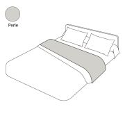 Drap de lit uni perle satin de coton 180x290 - Tradilinge