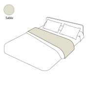Drap de lit uni sable satin de coton 240x310 - Tradilinge