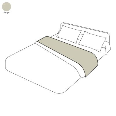 Drap de lit uni seigle en coton 270x310 - Tradilinge