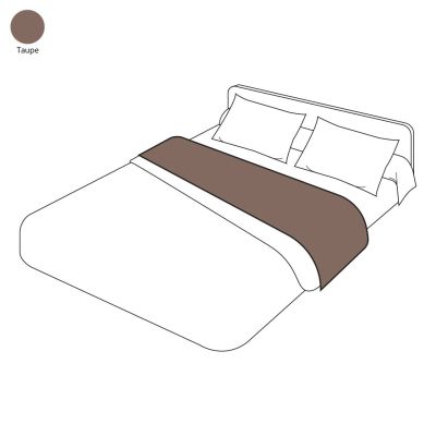Drap de lit uni taupe en coton 270x310 - Tradilinge