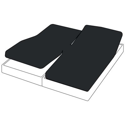 Drap housse en coton uni coloris noir TPR 2x70x190 - Tradilinge