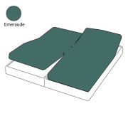 Drap housse uni émeraude en percale TPR 2x90x200 - Tradilinge