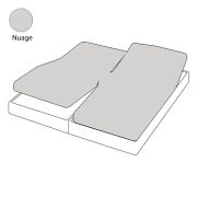 Drap housse uni nuage en percale TPR 2x80x200 - Tradilinge