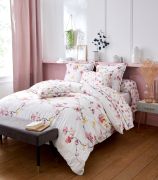 Drap plat Elisa percale coloris rose 180x290 - Tradilinge