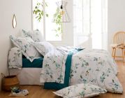 Drap plat Flaner Jade percale motifs végétaux 240x310 - Tradilinge