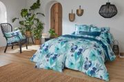 Drap plat Mooréa cobalt en percale 240x310 - Tradilinge