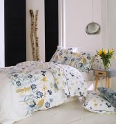 Drap plat Petite Folie percale motifs floraux jaune 180x290 - Tradilinge