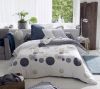 Drap plat Romeo bleu percale motifs graphiques