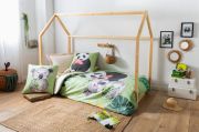 Housse de couette Panda vert en percale 200x200 - Tradilinge