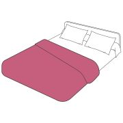 Housse de couette coton uni coloris magenta 140x200 - Tradilinge