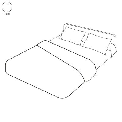 Housse de couette uni blanc en percale 260x240 - Tradilinge