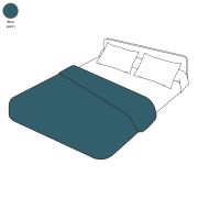 Housse de couette uni bleu paon en coton 240x220 - Tradilinge