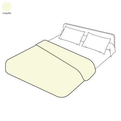 Housse de couette uni coquille en percale 200x200 - Tradilinge