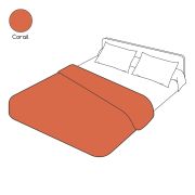 Housse de couette uni corail en coton 200x200 - Tradilinge