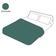 Housse de couette uni émeraude en percale 140x200 - Tradilinge