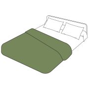 Housse de couette uni en percale coloris kaki 260x240 - Tradilinge