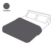 Housse de couette uni graphite satin de coton 140x200 - Tradilinge