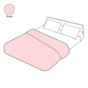 Housse de couette uni rose en coton 140x200 - Tradilinge