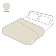 Housse de couette uni sable satin de coton 140x200 - Tradilinge