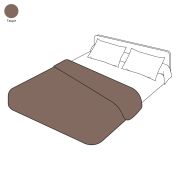 Housse de couette uni taupe en coton 140x200 - Tradilinge