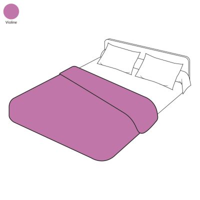 Housse de couette uni violine en coton 240x220 - Tradilinge