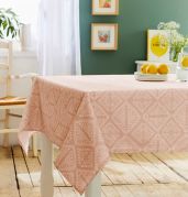 Nappe Boho Sienne polyester motifs imprimés 150x200 - Tradilinge