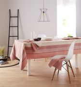 Nappe Charleston corail coton motifs dégradé rouge 150x350 - Tradilinge