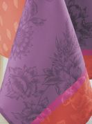 Nappe Garrigue Carmin polyester bicolore motifs fleurs 150x200 - Tradilinge