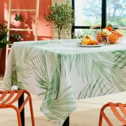 Nappe Oasis Vert en coton motifs imprimés 160x250 - Tradilinge