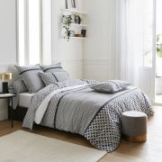 Parure Riviera percale réglisse DP240x310+DH140x190+1TT43x200 - Tradilinge