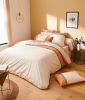 Taie d'oreiller Macassar cognac en percale 50x70